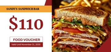 Free Blank Food Voucher Template to Edit Online