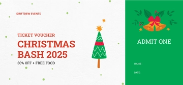 Free Christmas Ticket Voucher Template to Edit Online