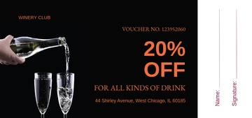 Free Drink Ticket Voucher Template to Edit Online