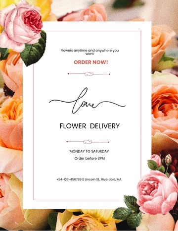 Flower Delivery Service Flyer Template - Edit Online & Download