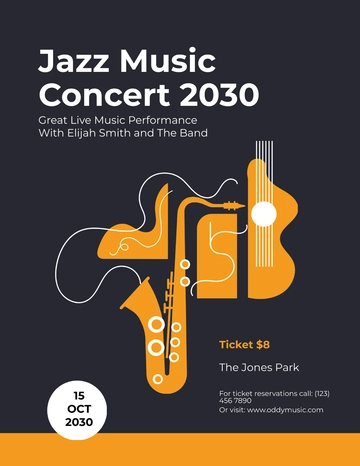 Free Jazz Concert Flyer Template to Edit Online