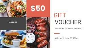 Free Simple Food Gift Voucher Template to Edit Online