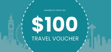 Free $100 Travel Voucher Template to Edit Online