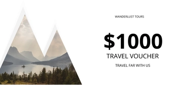 Free $1000 Travel Voucher Template to Edit Online