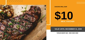 Free $10 Food Voucher Template to Edit Online