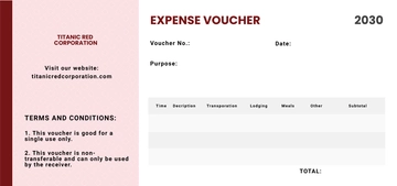 Free Modern Expense Cash Voucher Template to Edit Online