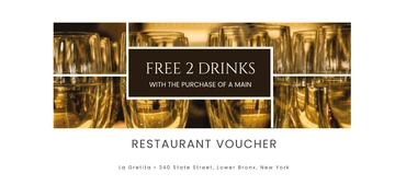 Free Restaurant Drink Voucher Template to Edit Online