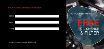 Free Oil Change Service Voucher Template to Edit Online