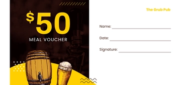 Free Pub Food Voucher Template to Edit Online