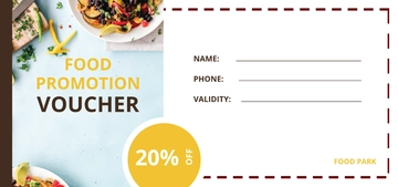 Free Food Promotion Voucher Template to Edit Online