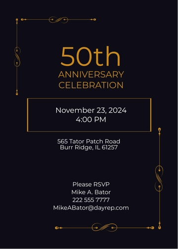 Free 50th Anniversary Invitation Template to Edit Online