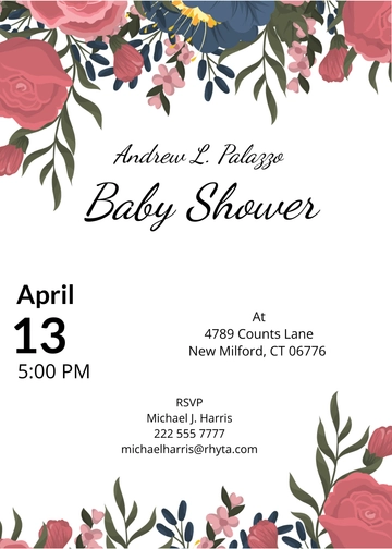 Free Floral Baby Shower Invitation Template to Edit Online