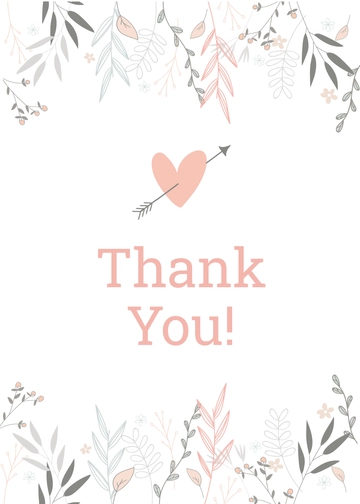 Free Floral Bridal Shower Thank You Card Template to Edit Online