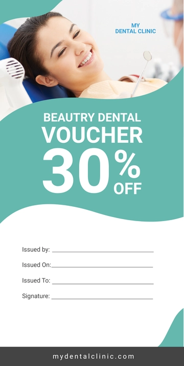 Free Beauty Dental Voucher Template to Edit Online