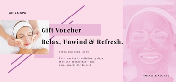 Free Spa Gift Voucher For Girl Friend Template to Edit Online