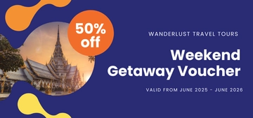 Free Weekend Getaway Travel Voucher Template to Edit Online