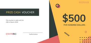 Free Prize Cash Voucher Template to Edit Online