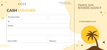 Free Colorful Travel Cash Voucher Template to Edit Online