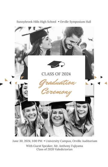 Free Graduation Ceremony Poster Template to Edit Online