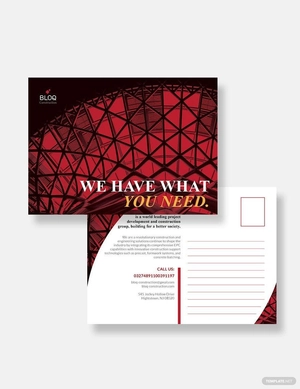 Construction Business Postcard Template