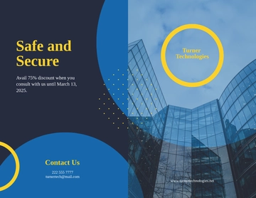 Free IT Business Bi-Fold Brochure Template to Edit Online
