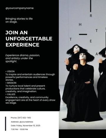 Theatre Flyer Template - Edit Online & Download Example