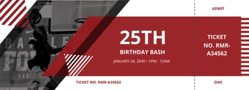 Free Basketball Birthday Ticket Template to Edit Online