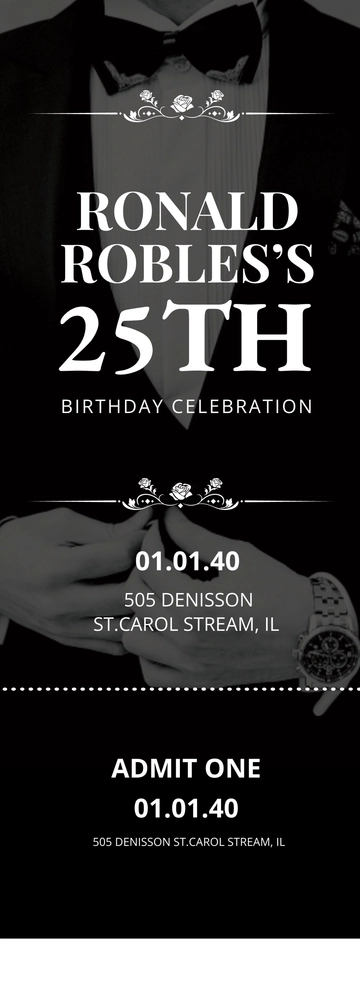 Free Blank Birthday Ticket Template to Edit Online
