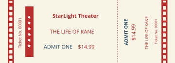 Free Classic Movie Ticket Template to Edit Online