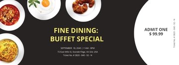 Free Dinner Event Ticket Template to Edit Online