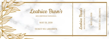 Free Elegant Birthday Ticket Template to Edit Online