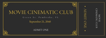 Free Elegant Movie Ticket Template to Edit Online