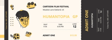 Free Cartoon Movie Ticket Template to Edit Online