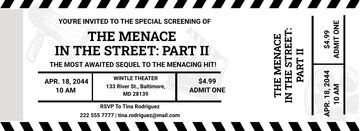Free Cinema Ticket Invitation Template to Edit Online