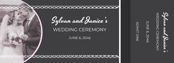 Free Elegant Wedding Ticket Template to Edit Online