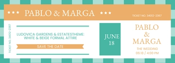 Free Retro Wedding Ticket Template to Edit Online