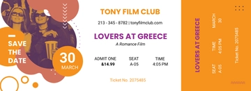 Free Save The Date Movie Ticket Template to Edit Online