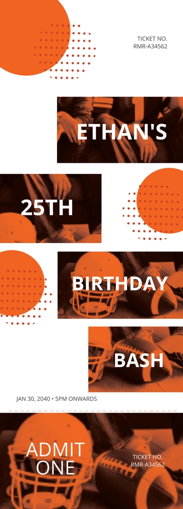 Free Sports Birthday Ticket Template to Edit Online