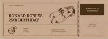 Free Vintage Birthday Ticket Template to Edit Online