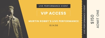 Free VIP Live Event Ticket Template to Edit Online