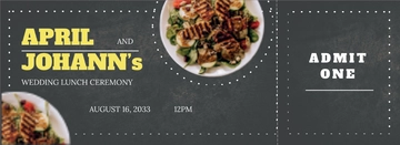 Free Wedding Lunch Ticket Template to Edit Online