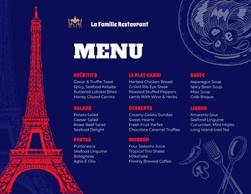 Free French Dinner Menu Template to Edit Online