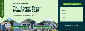 Free Real Estate Raffle Ticket Template to Edit Online