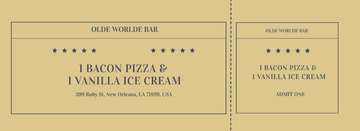 Free Retro Food Ticket Template to Edit Online