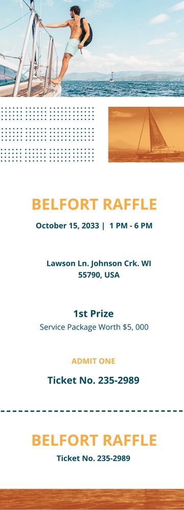 Free Sailing Raffle Ticket Template to Edit Online