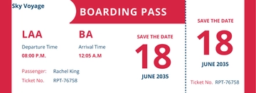 Free Save The Date Airline Ticket Template to Edit Online