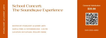 Free School Concert Ticket Template to Edit Online
