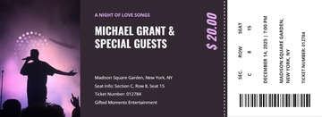 Free Gift Concert Ticket Template to Edit Online