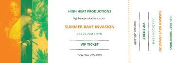 Free Music Festival VIP Pass Ticket Template to Edit Online