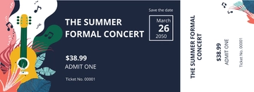 Free Save The Date Concert Ticket Template to Edit Online